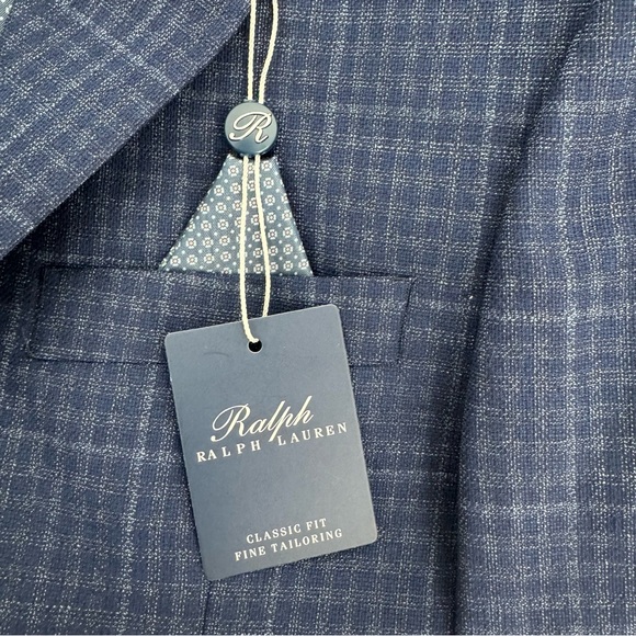 NWT RALPH by RALPH LAUREN Navy CHECK Classic Fit Wool Suit  40 LONG $325 - Picture 4 of 13